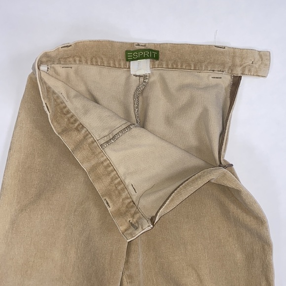 VINTAGE ESPRIT THIN CORDUROY TAN PANTS - Picture 3 of 4
